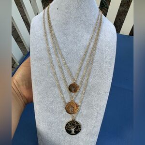 New Stainless Steel Gold Tree of Life Pendant Necklace